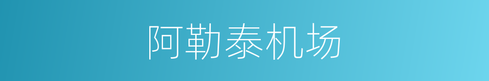 阿勒泰机场的同义词