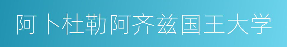 阿卜杜勒阿齐兹国王大学的同义词