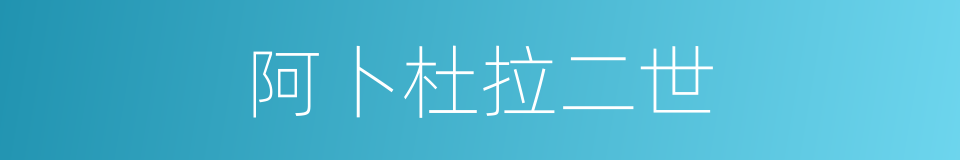 阿卜杜拉二世的同义词