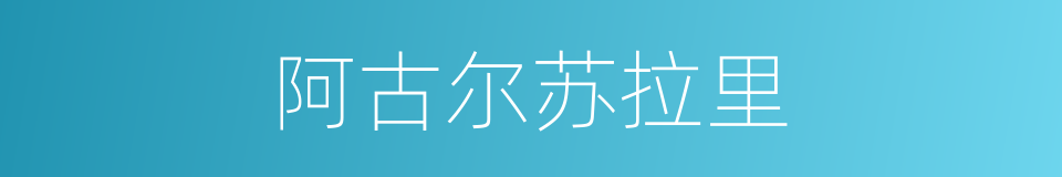阿古尔苏拉里的同义词