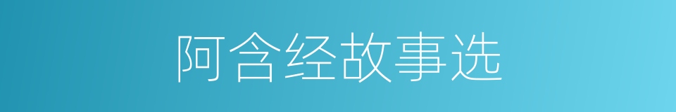 阿含经故事选的同义词