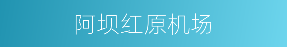 阿坝红原机场的同义词