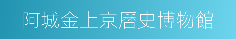 阿城金上京曆史博物館的同義詞