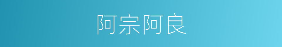 阿宗阿良的同义词