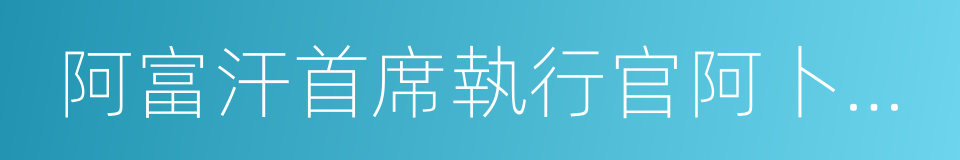 阿富汗首席執行官阿卜杜拉的同義詞