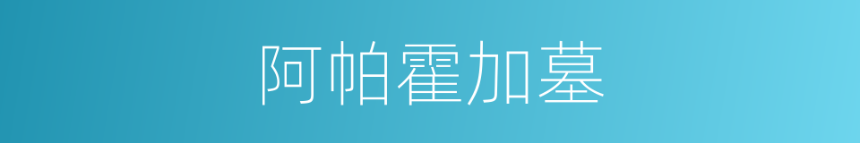 阿帕霍加墓的同义词