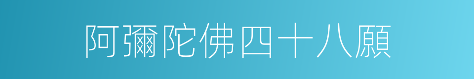 阿彌陀佛四十八願的同義詞