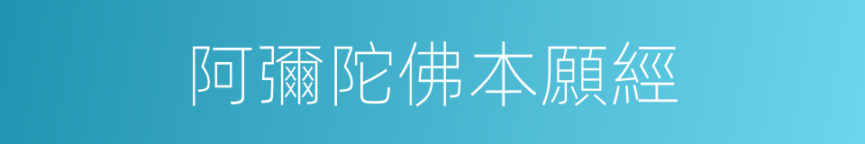 阿彌陀佛本願經的同義詞