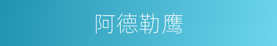 阿德勒鹰的同义词