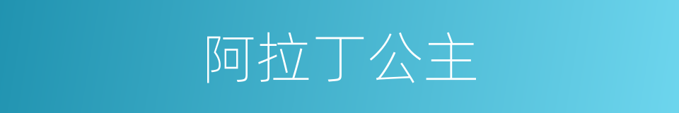 阿拉丁公主的同义词