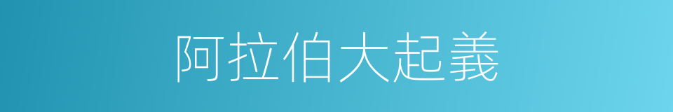 阿拉伯大起義的同義詞