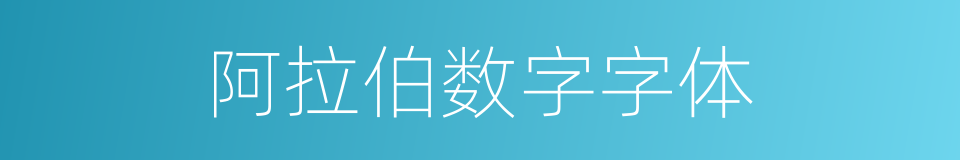 阿拉伯数字字体的同义词