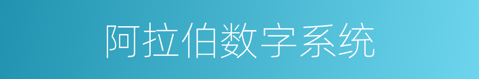 阿拉伯数字系统的同义词