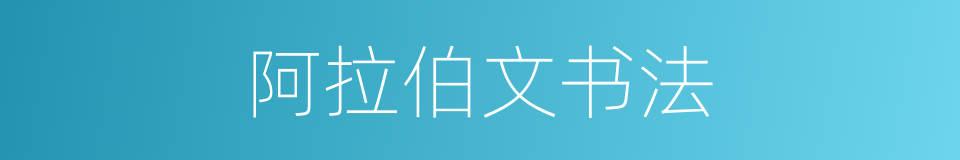 阿拉伯文书法的同义词