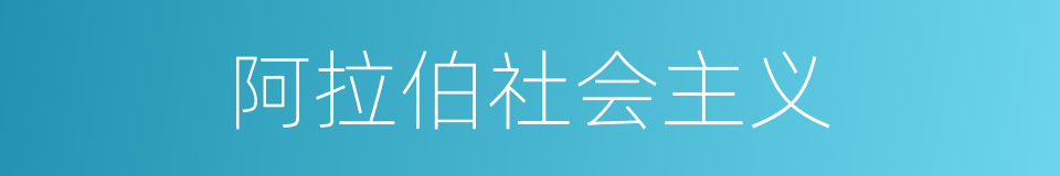 阿拉伯社会主义的同义词