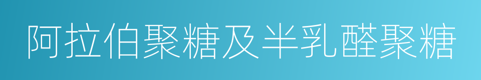 阿拉伯聚糖及半乳醛聚糖的同义词