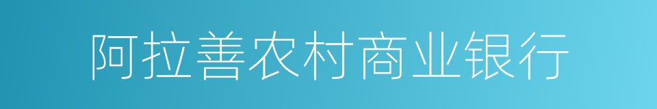 阿拉善农村商业银行的同义词