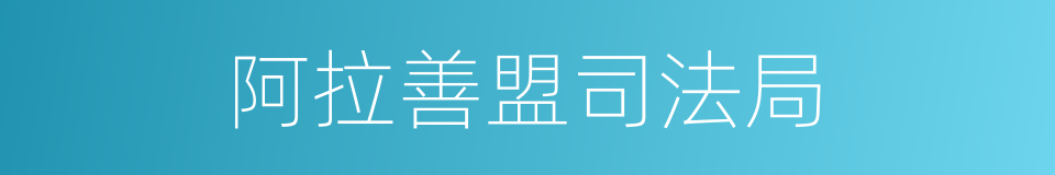 阿拉善盟司法局的同义词