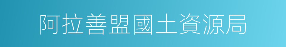 阿拉善盟國土資源局的同義詞
