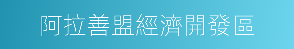 阿拉善盟經濟開發區的同義詞