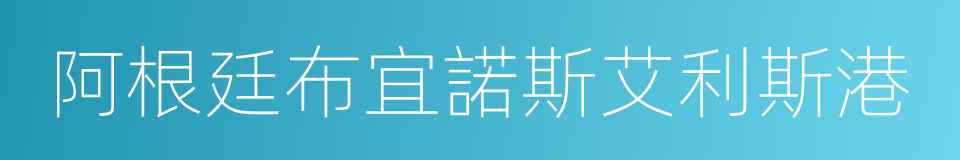 阿根廷布宜諾斯艾利斯港的同義詞