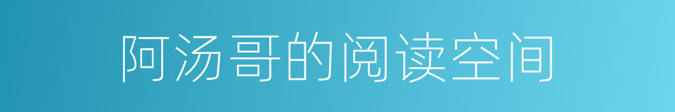阿汤哥的阅读空间的同义词