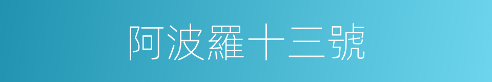 阿波羅十三號的同義詞