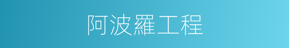 阿波羅工程的同義詞