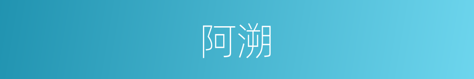 阿溯的意思