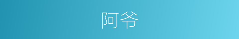 阿爷的意思