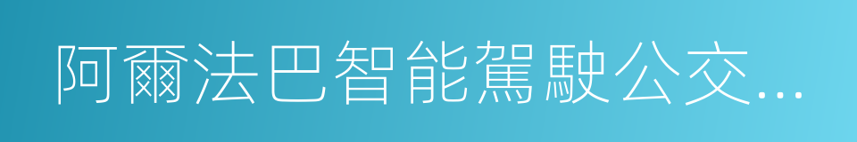 阿爾法巴智能駕駛公交系統的同義詞