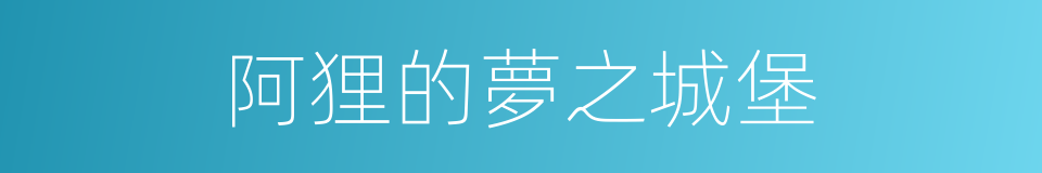 阿狸的夢之城堡的同義詞