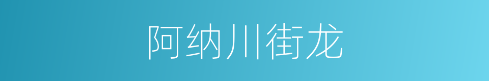 阿纳川街龙的意思