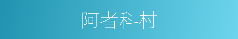 阿者科村的同义词