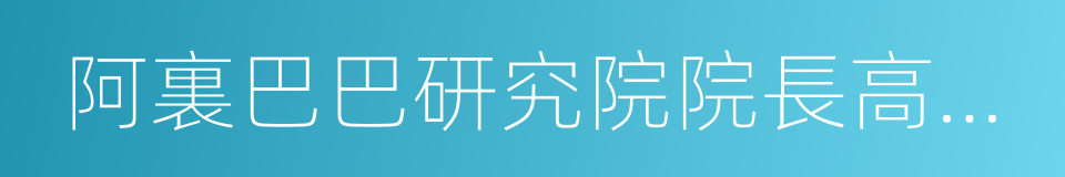 阿裏巴巴研究院院長高紅冰的同義詞