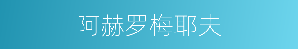 阿赫罗梅耶夫的同义词