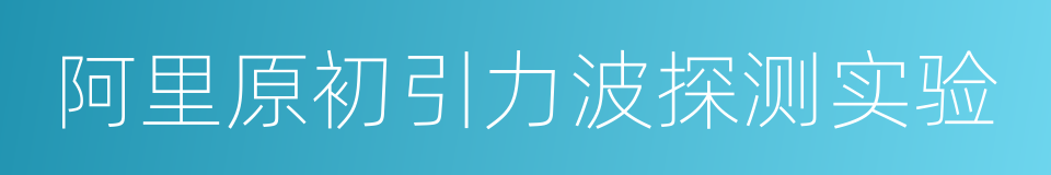 阿里原初引力波探测实验的同义词