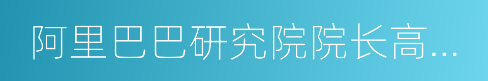 阿里巴巴研究院院长高红冰的同义词