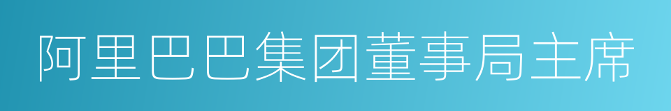 阿里巴巴集团董事局主席的同义词