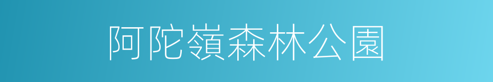 阿陀嶺森林公園的同義詞