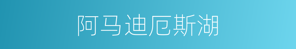 阿马迪厄斯湖的同义词
