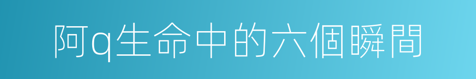 阿q生命中的六個瞬間的同義詞