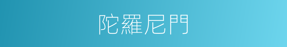 陀羅尼門的意思
