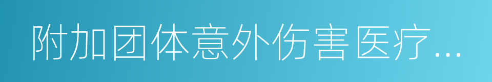 附加团体意外伤害医疗保险的同义词