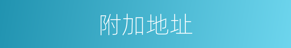 附加地址的同义词