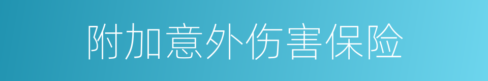 附加意外伤害保险的同义词