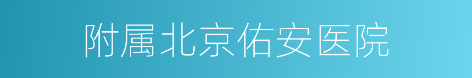 附属北京佑安医院的同义词