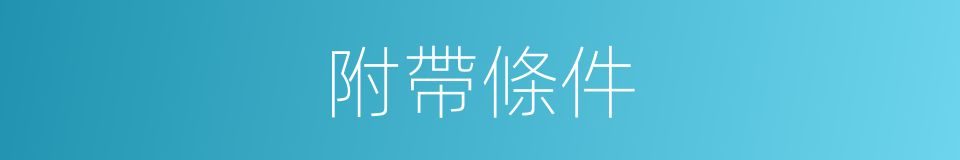 附帶條件的同義詞