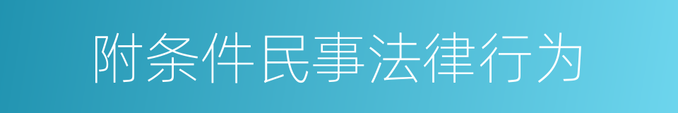 附条件民事法律行为的同义词