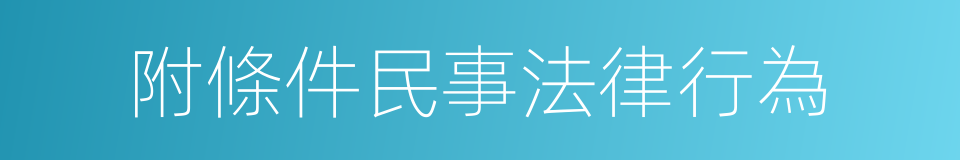 附條件民事法律行為的同義詞